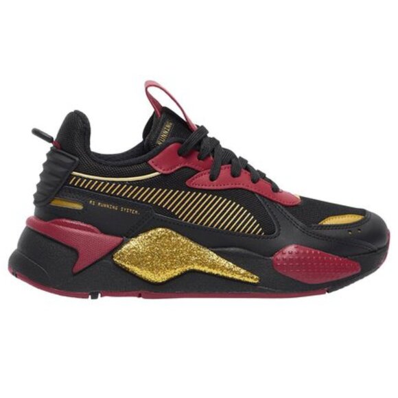 [BRAND NEW] PUMA RS-X GLITZ CC BLACK TIBETAN RED GOLD WOMENS SIZE 8.5 SNEAKERS - Picture 1 of 9